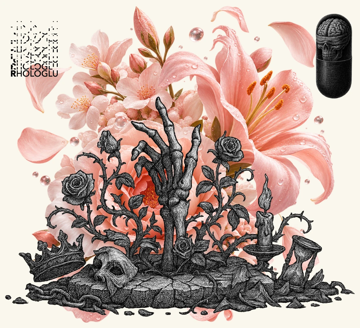 Floral engraved footer artwork by Recep Holoğlu