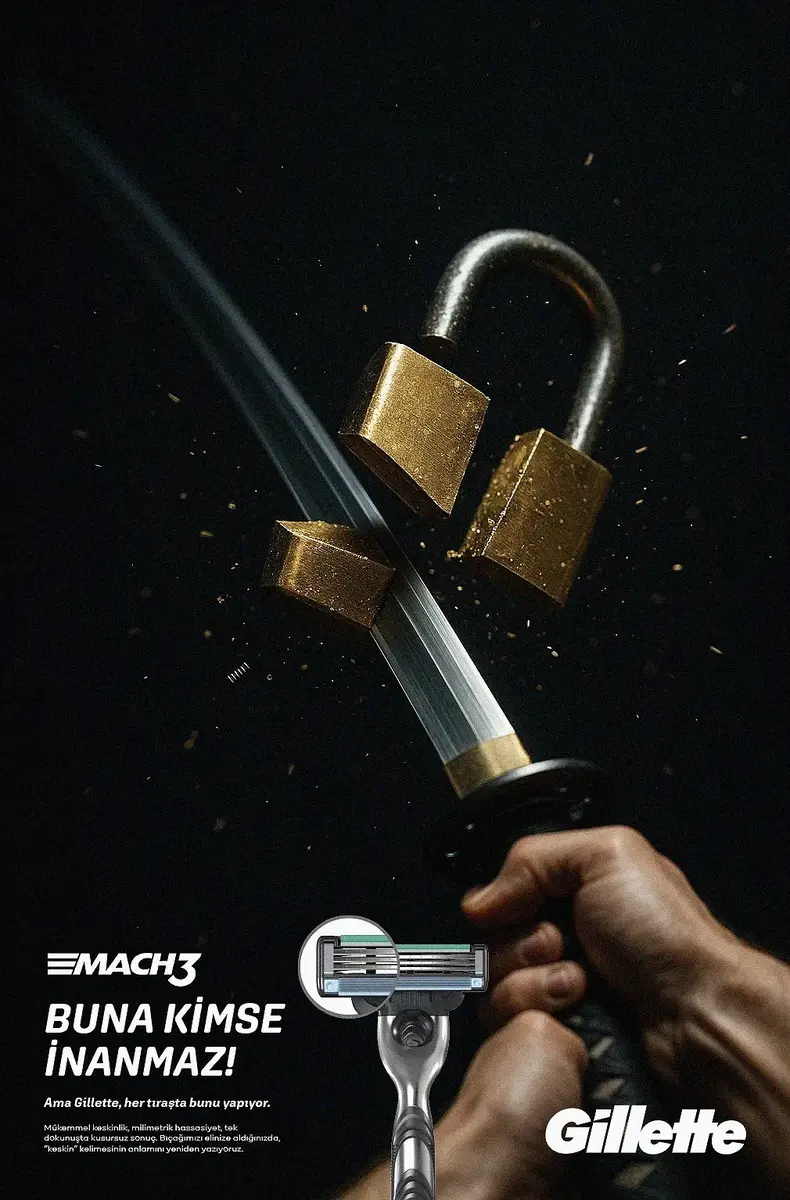 Gillette campaign blade cutting through locks