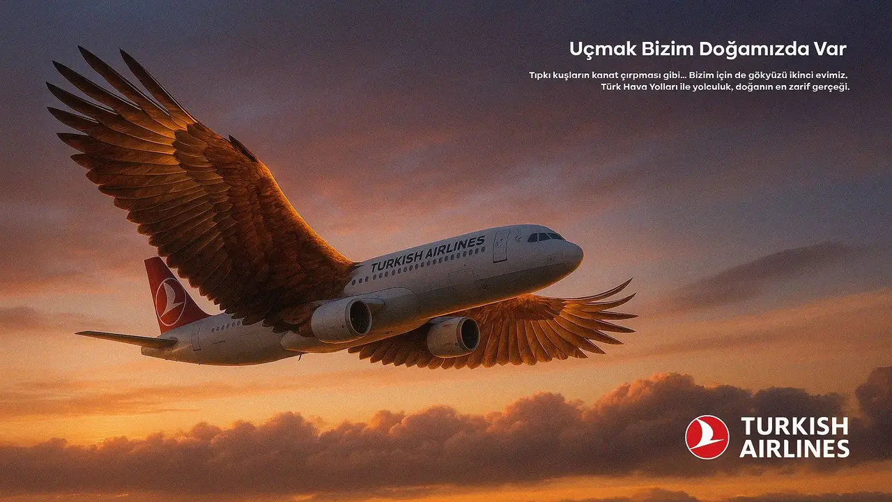 Turkish Airlines aircraft imagined with eagle wings
