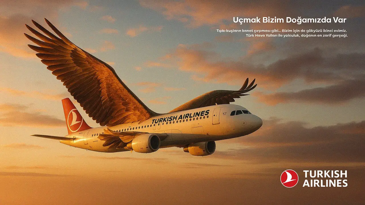 Turkish Airlines campaign variation in warm sky